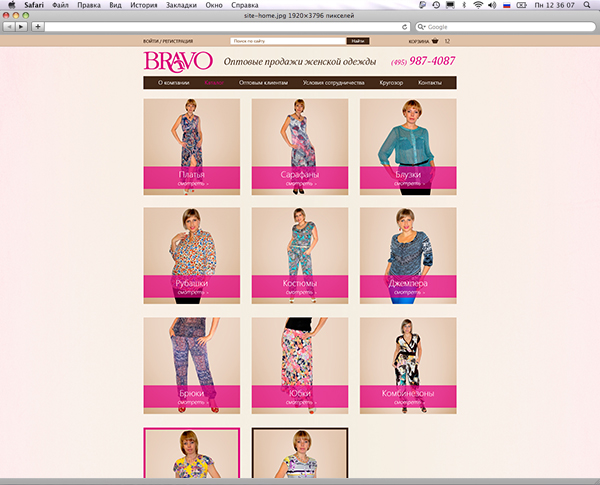 Создание сайта компании Bravo 1